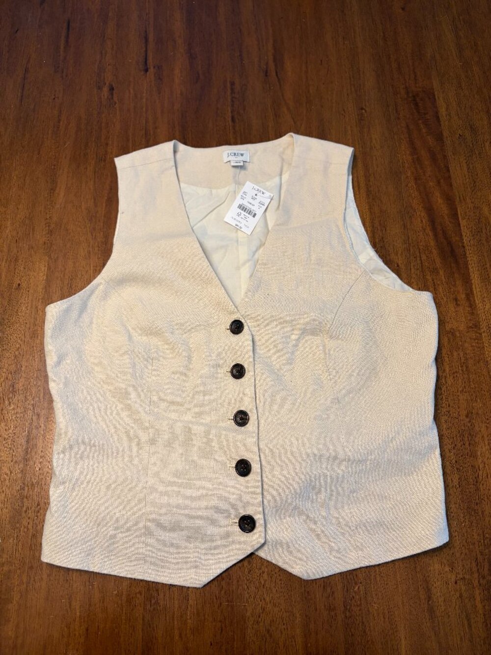 NWT J. Crew Cream Vest Size 8